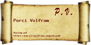 Perci Volfram névjegykártya